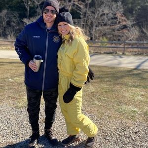 Yellow full vintage ski suit